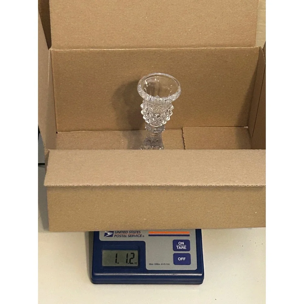 Cristal d'Arques France Lead Crystal Candlestick Holder Diamond Cut 6.5 Inch